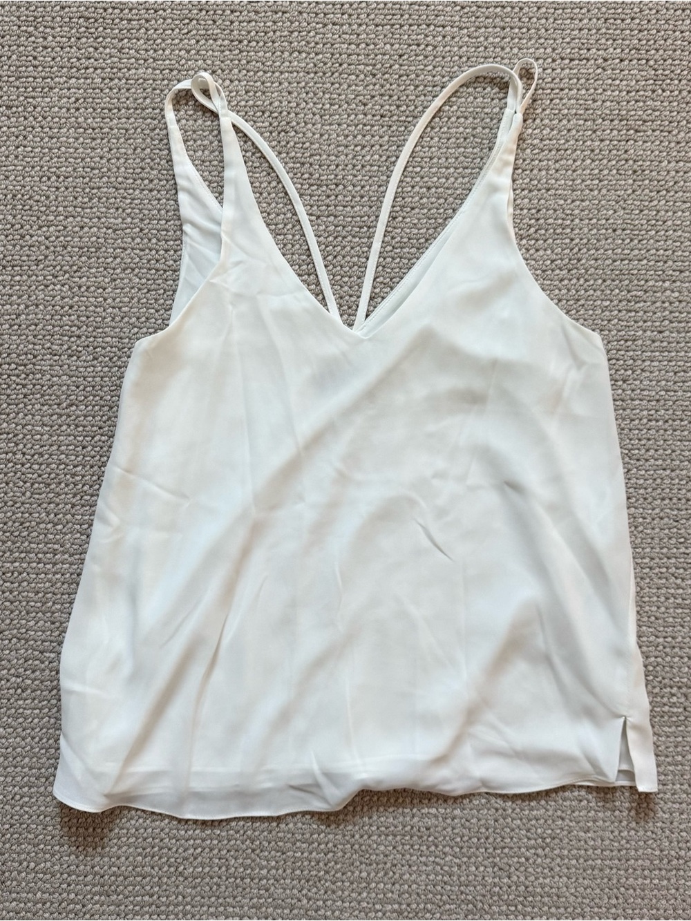 Topshop white silk tank top